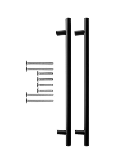 Mutfak Ve Banyo Dolabı Kapakları Ve Çekmeceler İçin Metal Kulp Paslanmaz Mobilya Dolap Kulbu 224mm Mat Siyah 2 Adet