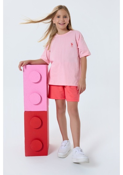 U.s. Polo Assn. Kız Çocuk Pembe Şort Takım Us2512-c-v2 Pembe