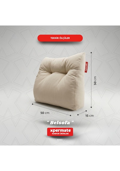 Belsofa Bel Ve Sırt Destek Yastığı Kanepe, Berjer, Tv Ve Oyuncu Koltuğu İçin Sırt Yastığı Bej