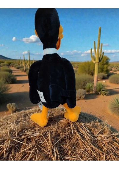 Sevimli Eğlenceli Peluş Oyuncak Duffy Duck 25 Cm Uyku Arkadaşım Siyah