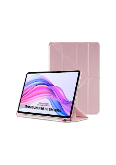 Samsung Galaxy Tab S9 Fe 10.9'' Uyumlu Kalem Bölmeli Uyku Modlu Arkası Silikon Kapak Kılıf Kılıf