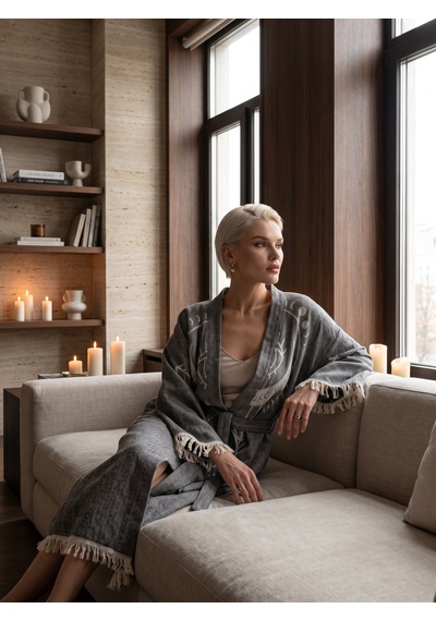 Brandsmiths Anthracite Crescent Eye Kimono Sarı