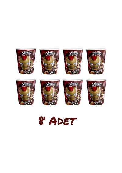 Avangers Karakterli 8 Li Karton Bardak Renkli Tüm Yaşlar