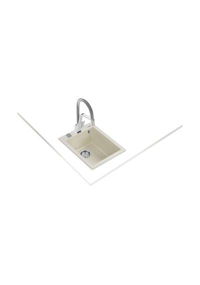 Teka Forsquare 34.40 Tg Tek Hazneli Tezgahüstü/Tezgahasıfır (Flush) Tegranite Eviye - Parlak Krem - 115230013