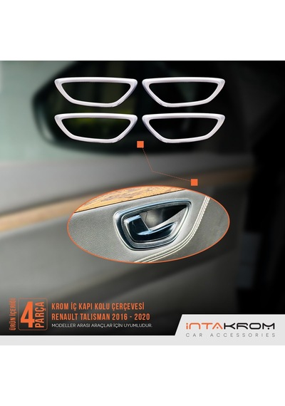 Renault Talisman Krom İç Kapı Kolu Çerçevesi 4 Parça 2016 - 2020 Ve Üzeri