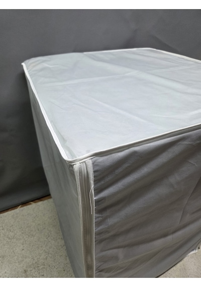 Gri Kumaş Dokulu Pvc Çamaşır & Kurutma Makinesi Örtüsü Su Geçirmez, Dayanıklı