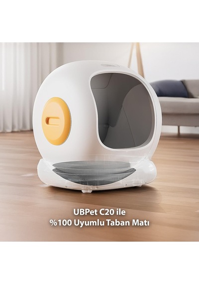 Ubpet C20 Akıllı Kedi Tuvaleti Uyumlu Silikon Taban Matı Antibakteriyel, Koku Yapmaz, Kolay Temizlik, Gri