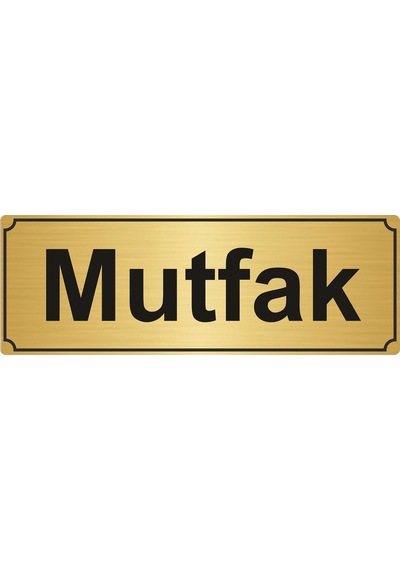 Mutfak Yönlendirme Levhası 7Cmx20Cm Altın Renk Metal