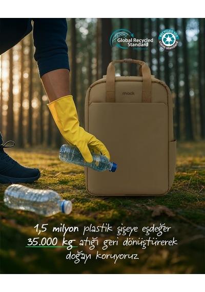 Mce-1523 Nova Eco Çevre Dostu Laptop Sırt Çantası 15.6 İnç, Ykk Fermuarlı Bilgisayar Sırt Çantası, Kadın Ve Erkek Günlük Çanta, Okul Ve İş Çantası, Camel