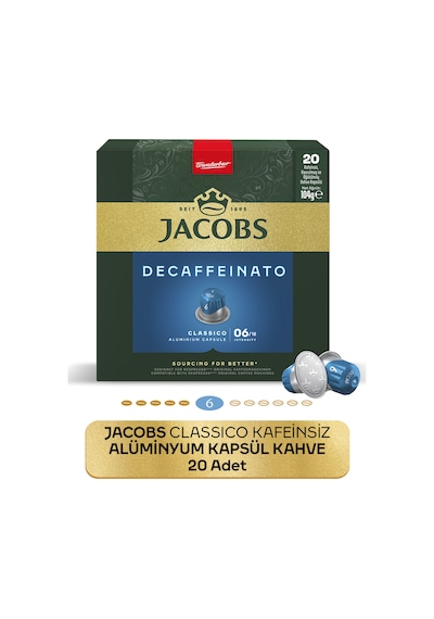 Jacobs Classico Kafeinsiz Nespresso Uyumlu Alüminyum Kapsül Kahve 20 Kapsül Kapsül Kahve