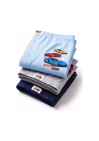 Öts Erkek Çocuk 3 Lü Pamuklu Boxer Baskılı Premium Günlük Kullanım 7398-3 Renkli