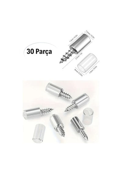 30 Adet Dayanıklı Metal Raf Tutucu Raf Pimi Vida Diğer