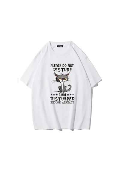 Brz Collectıon Brz Collection Unisex Oversize Please Do Not Disturb T-shirt Beyaz