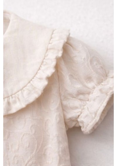 Baby Corner Fırfırlı Bebe Yaka Kız Bebek Elbise Bej