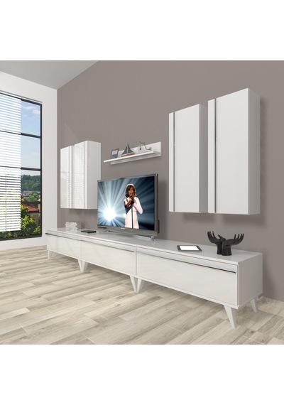 Decoraktiv Eko 8d Mdf Retro Tv Ünitesi Tv Sehpası Beyaz