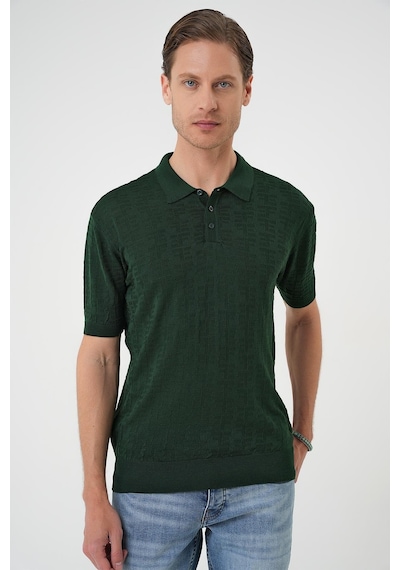 Efor Comfort Fit Polo Yaka Pamuklu Kısa Kol Casual Yeşil Triko Tişört Tr 880 Yeşil