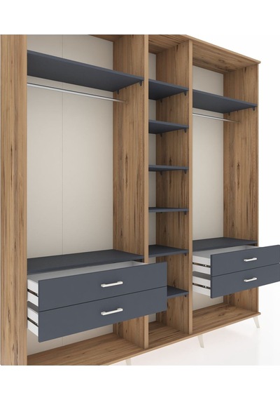 Hyperion Dolap 10 Raflı 4 Çekmeceli 2 Askılı 220x44x243 Çam-antrasit/antrasit Antrasıt/antrasıt Hyperion Dolap 10 Raflı 4 Çekmeceli 2 Askılı 220x44x243 Çam-antrasit/antrasit Antrasıt/antrasıt