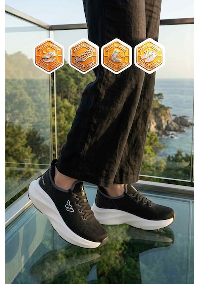Walkway Flexnova G Siyah-beyaz Memory Foam Unisex Spor Ayakkabı SİYAH-BEYAZ