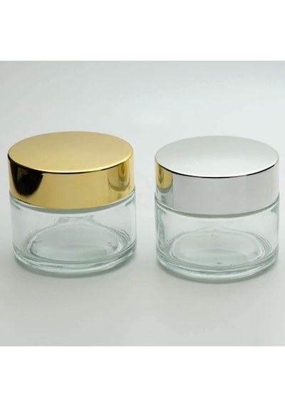 Boş Krem Kavanozu 100 ML 5 Adet Şeffaf Gri Kapaklı Boş Şişe