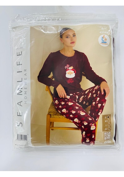 Seam Life Seam Lıfe Bayan Pijama Takımı-42045 Bordo