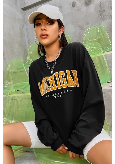 Mad Girls Siyah Sweatshirt Mg785 Siyah