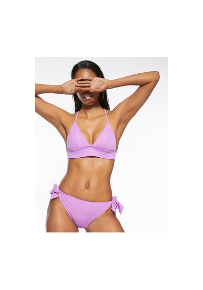 Koton Bikini Üstü Bralet Çapraz Askılı Kaplı Mor 3sak10130bm 3SAK10130BM357