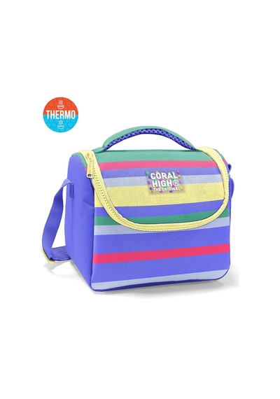 Kids Milka Gri Sarı Çizgi Desenli 3 Lü Okul Çanta Seti Set0133202 Mavi