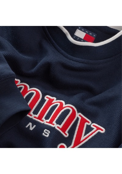 Tommy Hilfiger Erkek 90s Texture Graphic Erkek Lacivert Sweatshirt Dm0dm22373