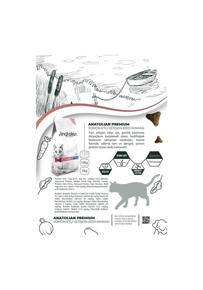 Anatolian Premium Somonlu Yetişkin Kedi Maması 2 x 2 KG
