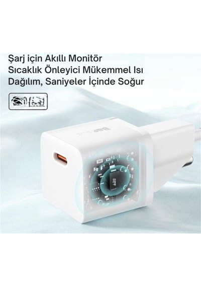 Baseus Gan5 Ultra Hızlı 20w Type C Şarj Başlığı, Ultra Küçük, Akım Ve Isı Korumalı, Yanma Önleyici Adaptör