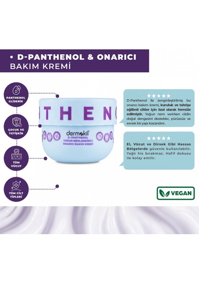 Dermokil D-panthenol Yoğun Nemlendirici Onarıcı Bakım Kremi 250 Ml X 2 Adet