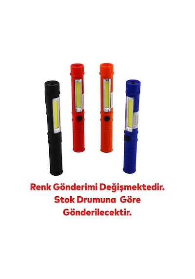 Pil Hediyeli Portatif Mıknatıslı Pilli Küçük El Feneri Kamp Lambası Işıldak Fener Led Lamba 1 Adet
