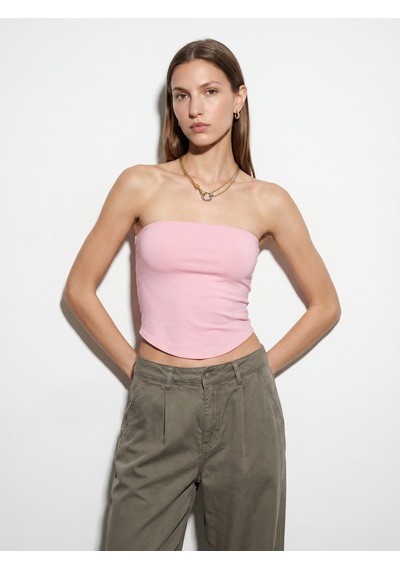 Dilvin 21218 Straplez Top-toz Pembe