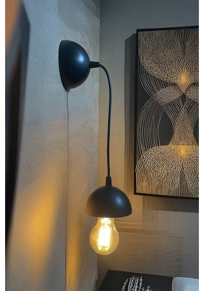 Siyah Duvar Apliği Endüstriyel & Minimalist Tasarım Modern Dekoratif Edison Lamba Siyah