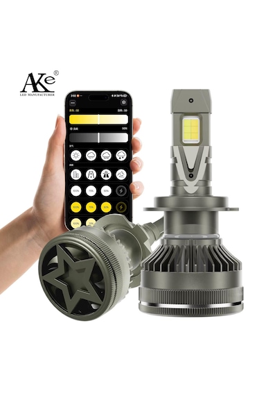 H4 Led Zenon App Kontrolü Bluetooth İle Telefondan 2700k-6500k Renk Değiştiren Araba Farı 2wat-80wat App Uygulama Üzerinden İstenilen Ayar Yapılır Şimşek Etkili 1