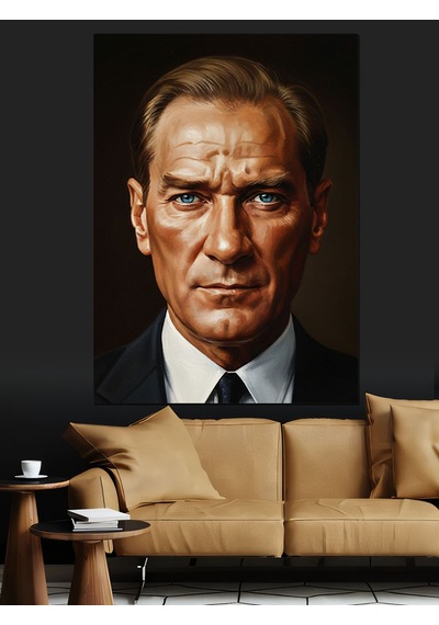 Ahşap Tablo Atatürk Mavi Göz Portresi