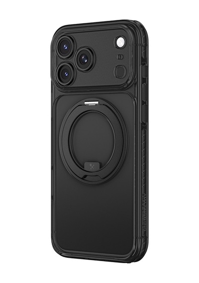 Apple iPhone Uyumlu 18 Pro Max Kılıf M-safeli Airbag Standlı Lens Korumalı Amazingthing Titan Pro Magspin Siyah