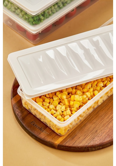 Multi Box 3 Lü Set Saklama Kabı Seti - Dondurucu & Mikrodalga Uyumlu Krem