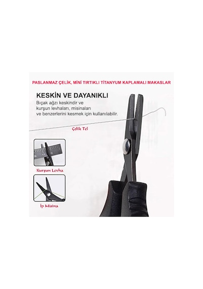 Tırtıklı Titanyum Kaplama Renkli Mini Lrf İp Makası