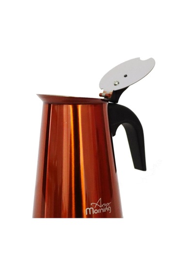 Any Morning Fe001-6 Espresso Kahve Makinesi Paslanmaz Çelik İndüksiyonlu Moka Pot 300 Ml Bakır