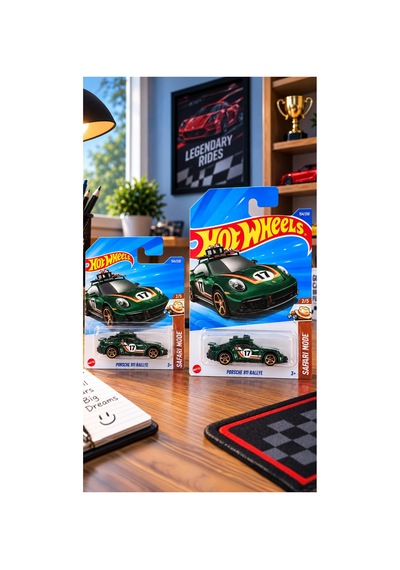 Porsche 911 Rallye Yeşil Kısa Ve Uzun Kart Seti Çok Renkli