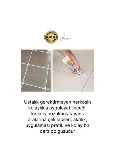 Premium Fayans Arası Bej Hazır Derz Dolgu Gaga Uç Tüp Mermer Mutfak Banyo Zemin Duvar Onarıcı