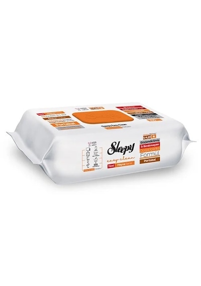 Şeylişeyler - Sleepy Portakal Yüzey Temizlik Havlusu 100 Yaprak 5 Paket beyaz