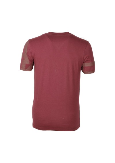 Ncs Bordo Bisiklet Yaka Baskılı Slim Fit Dar Kesim Tshirt 1227-bordo Bordo