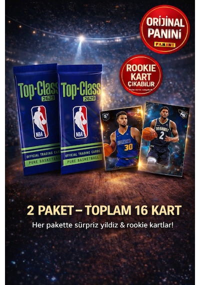 Panini Nba Top Class 2024 Koleksiyonluk Basketbolcu Kartları + 2 Paket 16 Adet Kart