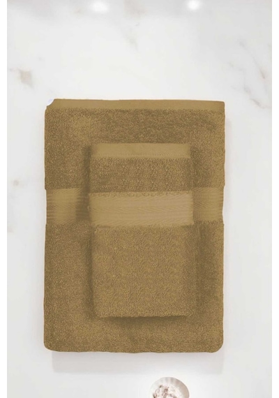 2 Parça Battal Lüks Premium Banyo Spa Havlu Takımı 90x160 Cm Kahve Diğer