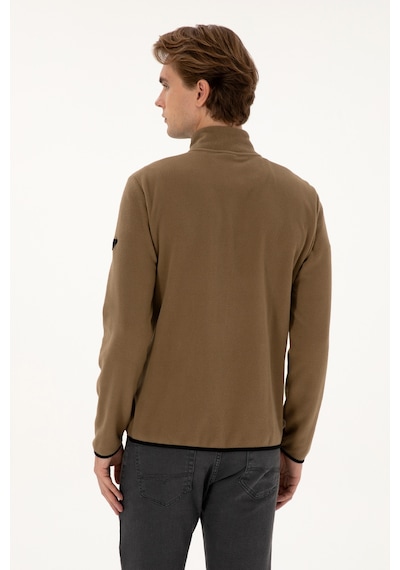 U.S. Polo Assn. Erkek Regular Fit Haki Polar Örme Hırka 50313779-VR027