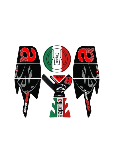 Grippatch Aprilia Rs 660 2025 Uyumlu 13 Parça Tank Pad Seti Gc61-2 Çok Renkli