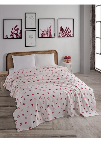 Tek Kişilik Baskılı Pike Koltuk Örtüsü Breeze 180x230 Cm Fuşya