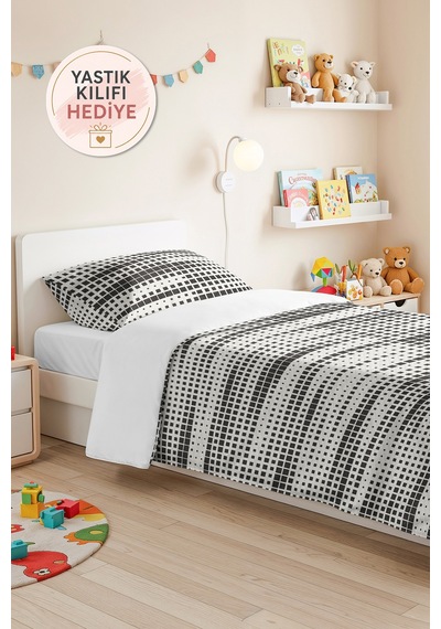 Siyah Geometrik Modern Genç Odası Tek Kişilik Pike Takımı-minimal 160x220cm Kapitone Yatak Örtüsü Dokulu Dere Serabı